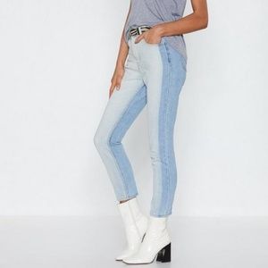 Nasty Gal Two-Tone High Waist Jeans -  NWT